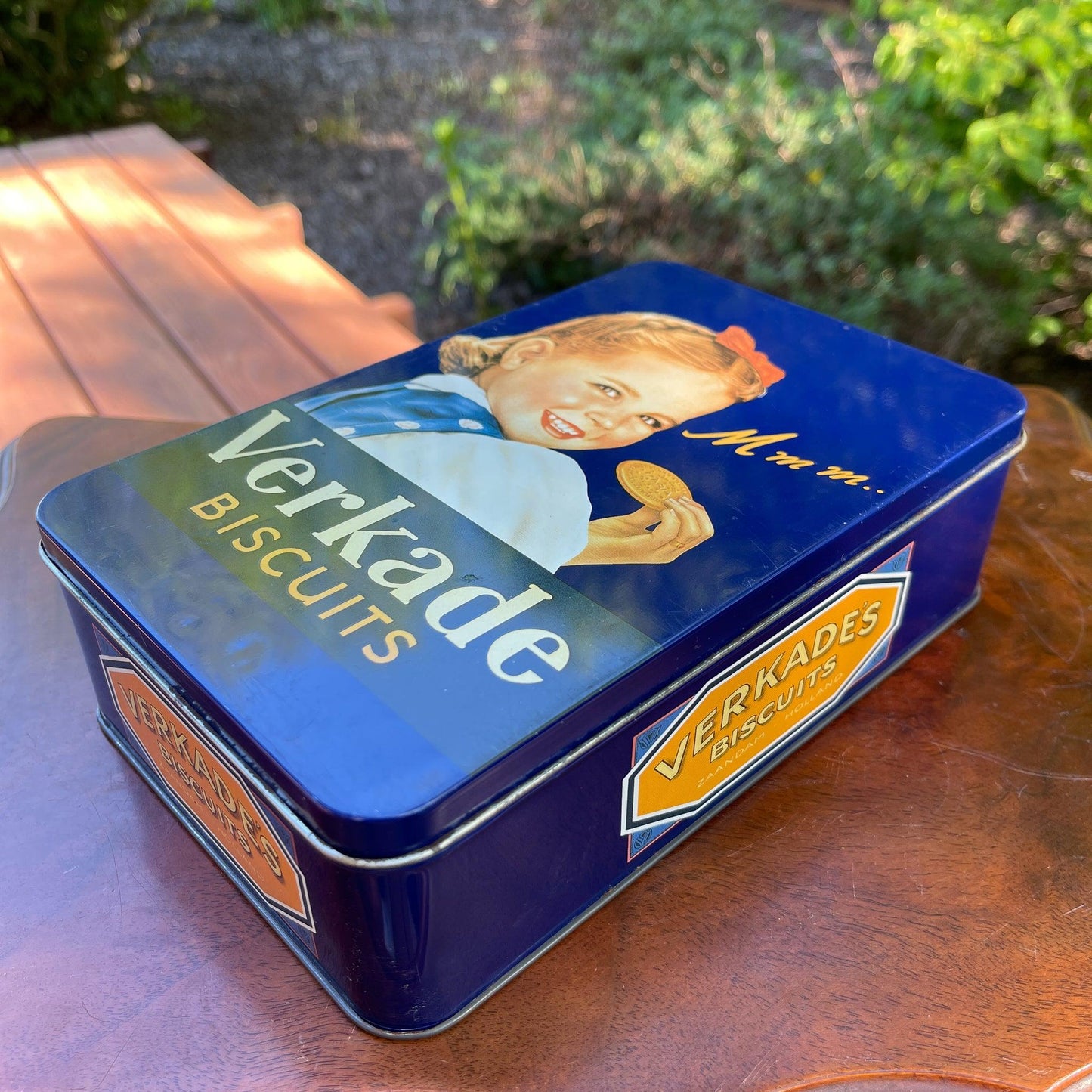 Vintage koekblik van Verkade - Bamestra Curiosa