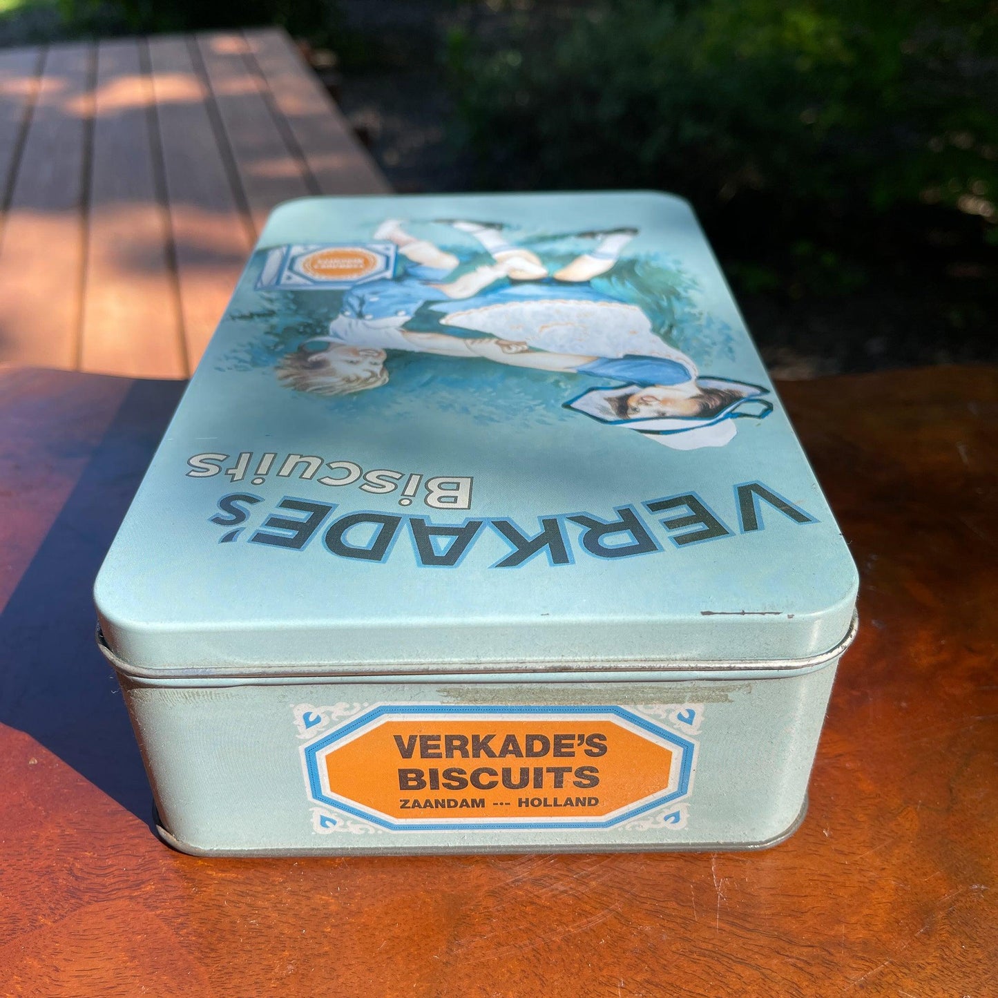 Vintage koekblik van Verkade - Bamestra Curiosa