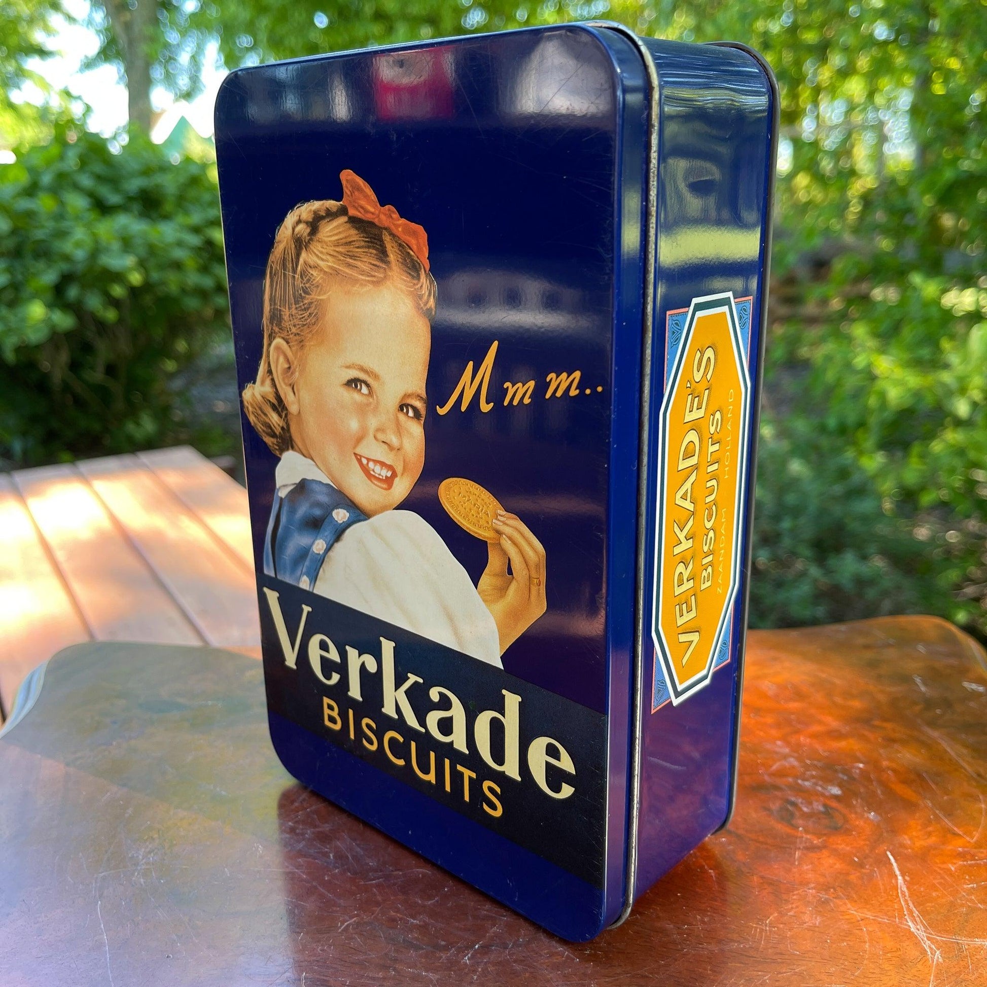 Vintage koekblik van Verkade - Bamestra Curiosa