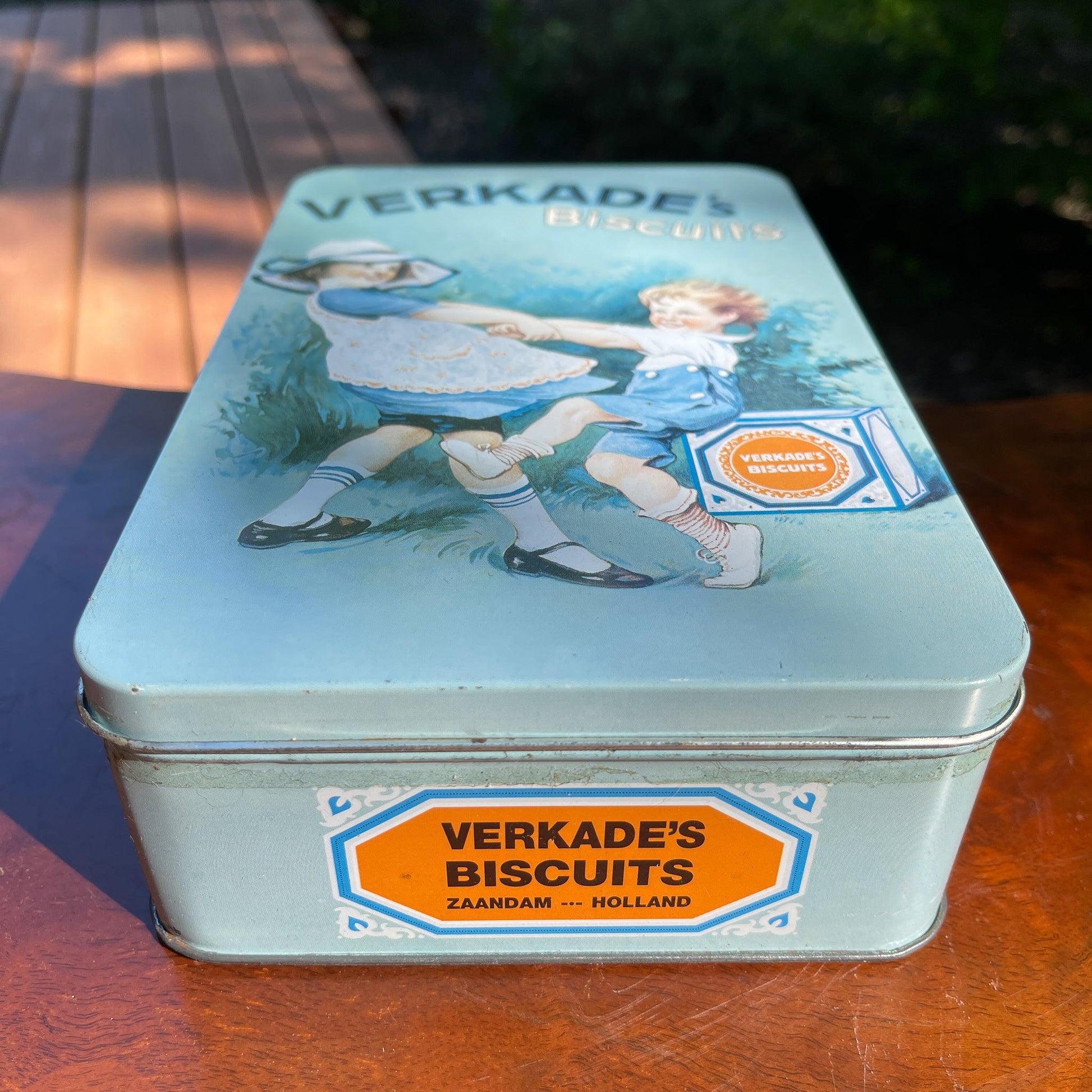 Vintage koekblik van Verkade - Bamestra Curiosa