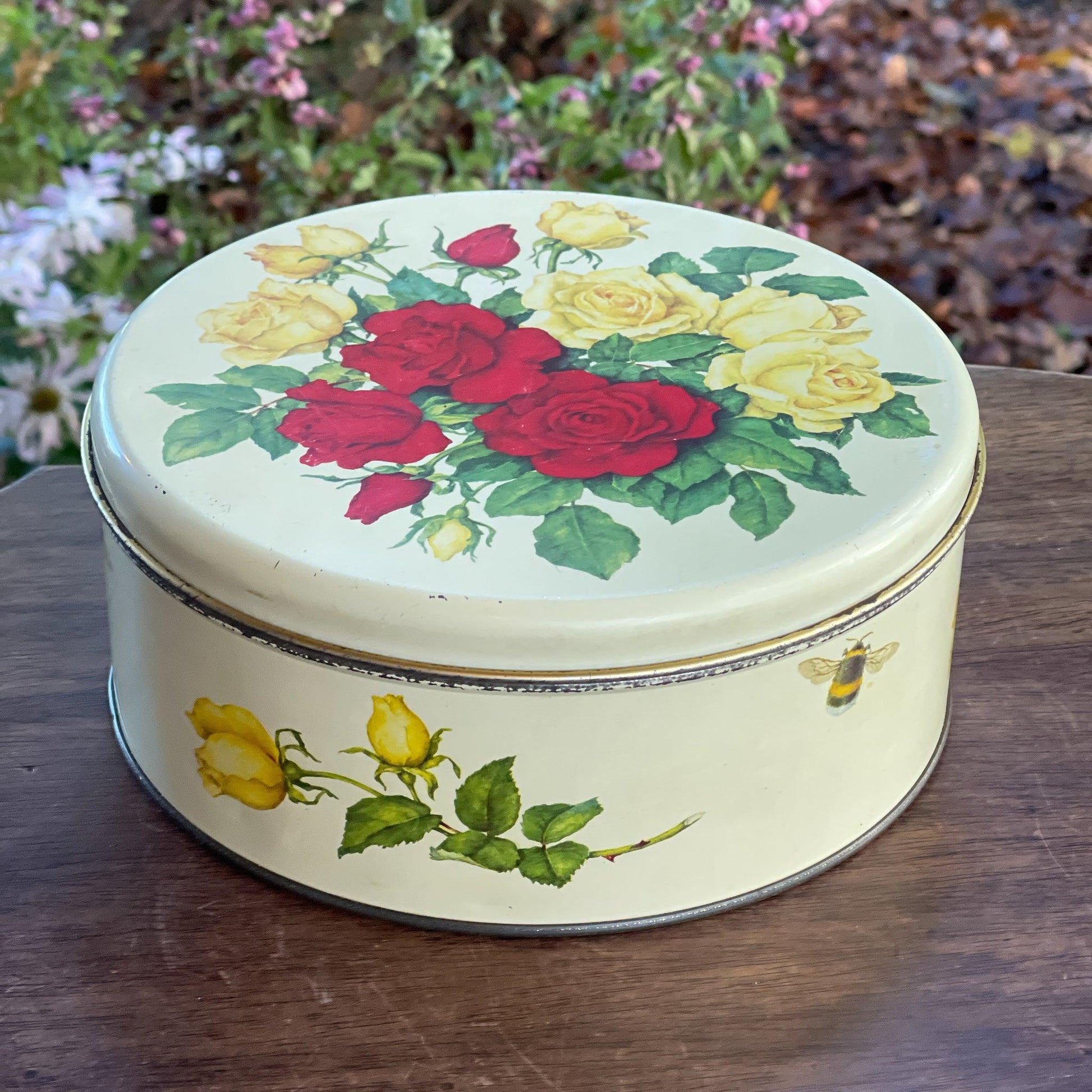 Vintage koektrommel met rozen - Bamestra Curiosa