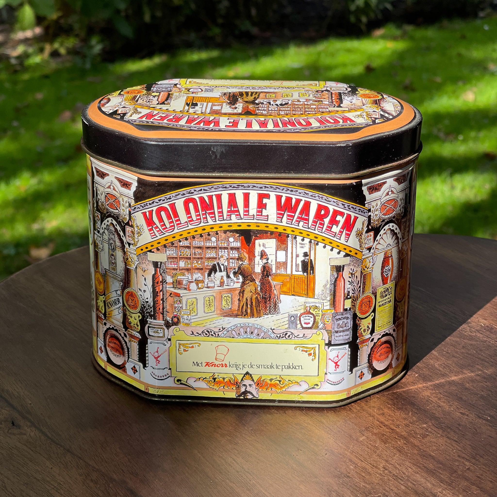 Vintage koloniale waren blik van Knorr - The Collectionist
