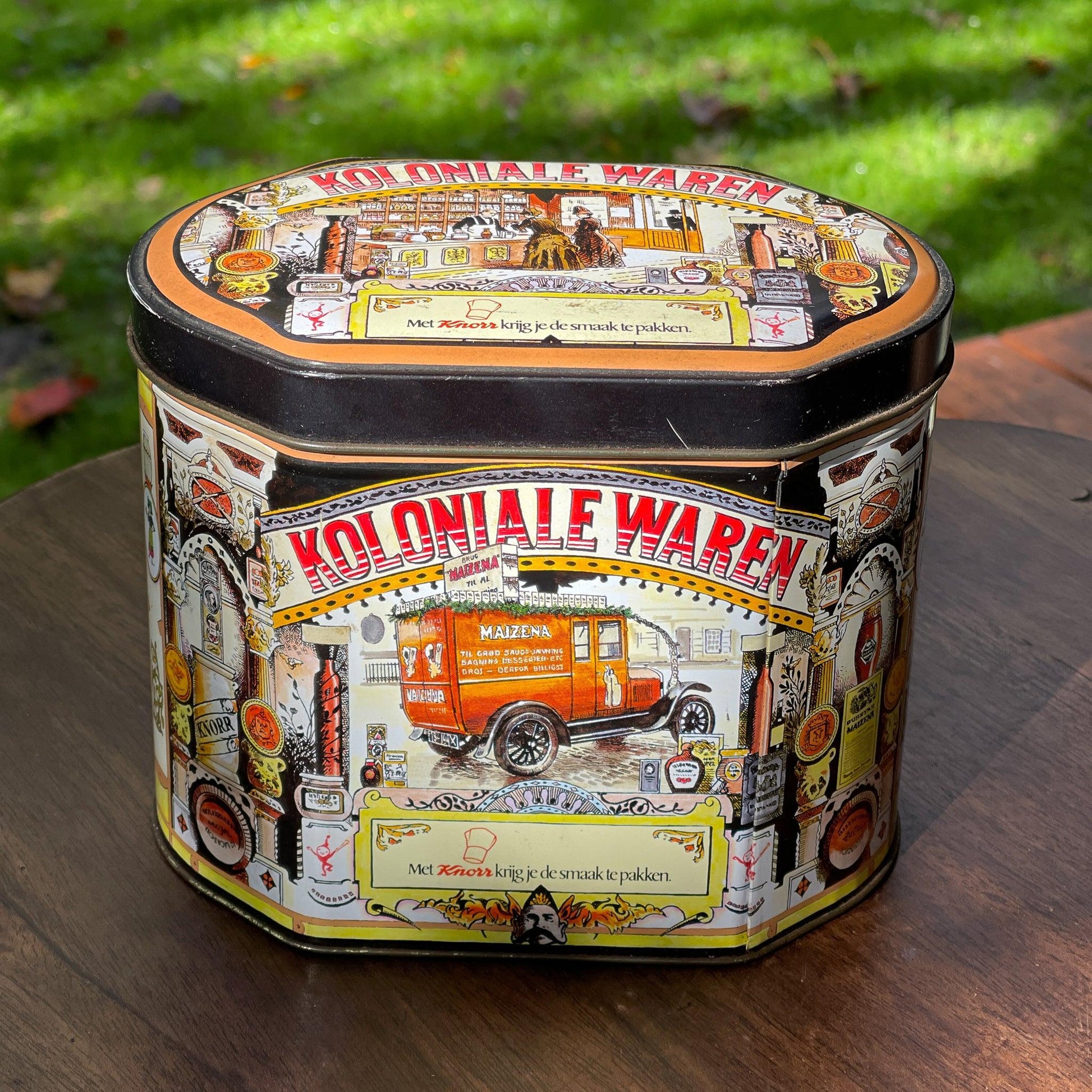 Vintage koloniale waren blik van Knorr - Bamestra Curiosa