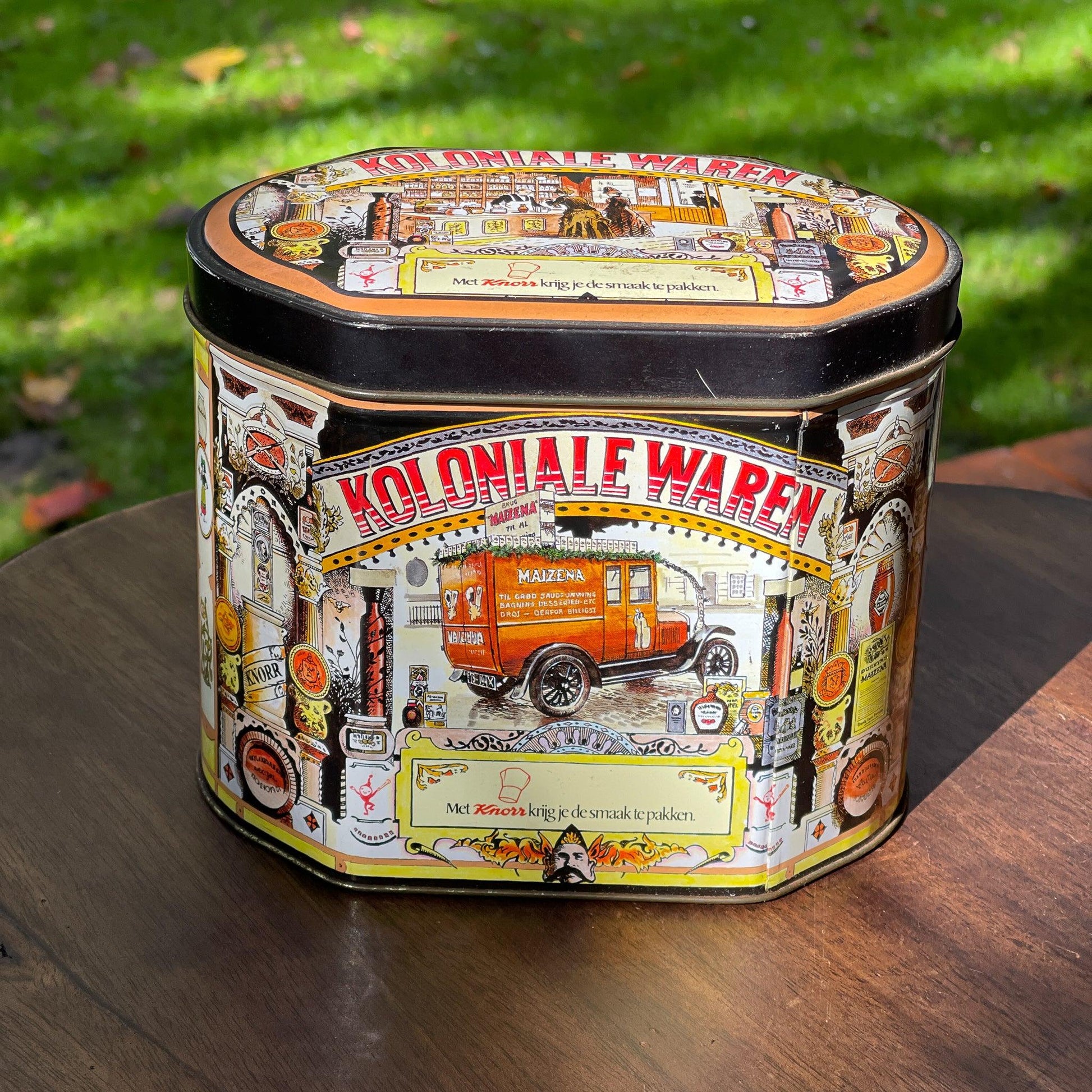 Vintage koloniale waren blik van Knorr - Bamestra Curiosa