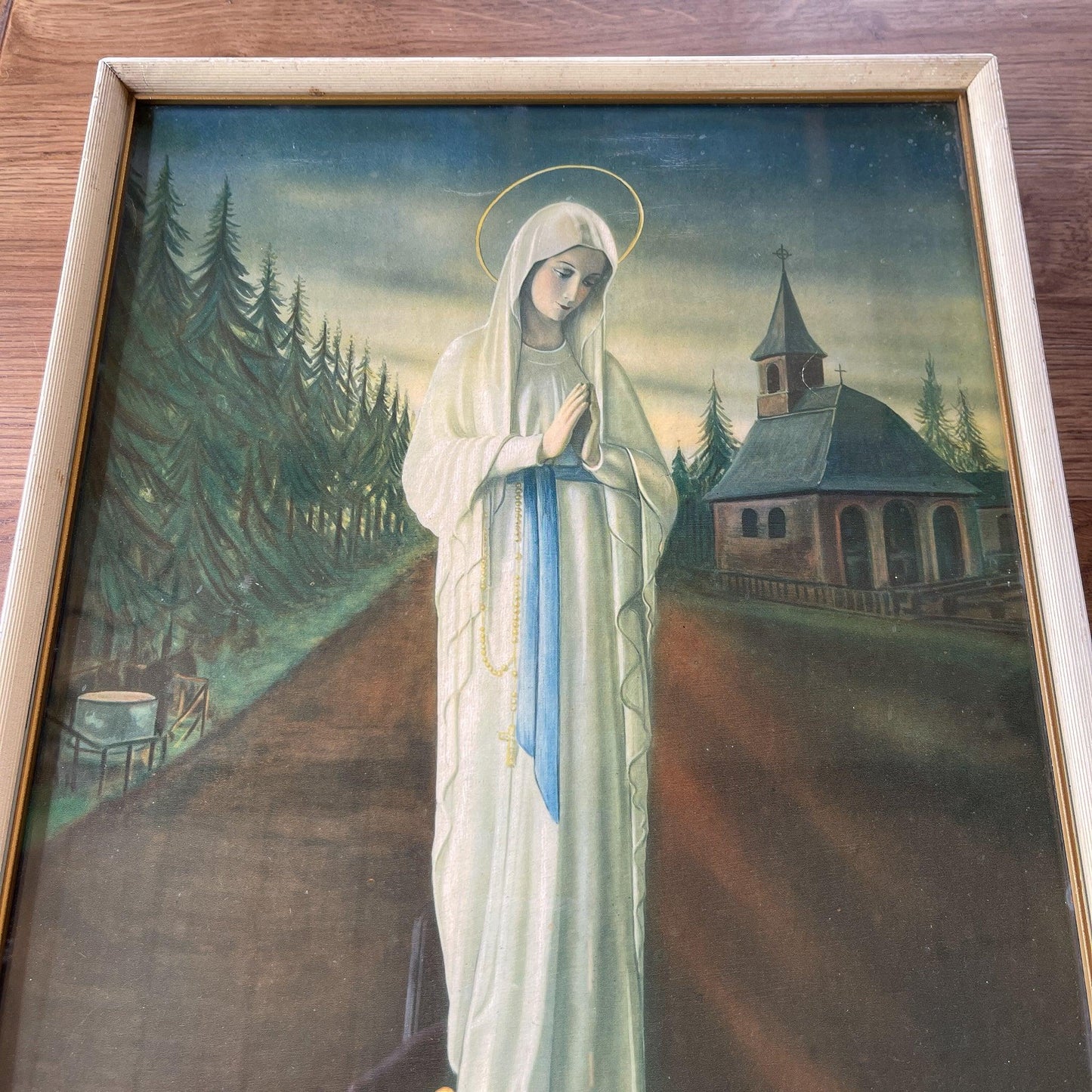 Vintage lijstje met afbeelding van Maria - Bamestra Curiosa