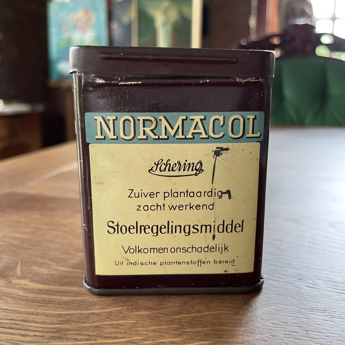 Vintage Normacol blikje - Bamestra Curiosa