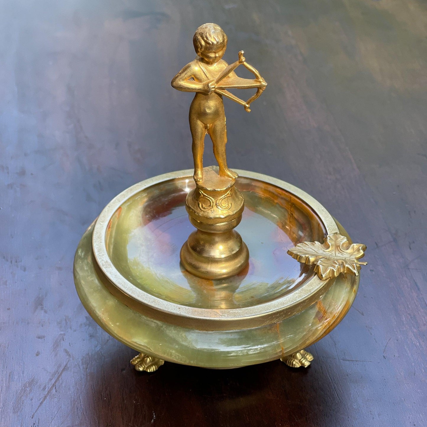 Vintage Onyx asbak met Cupido - Bamestra Curiosa