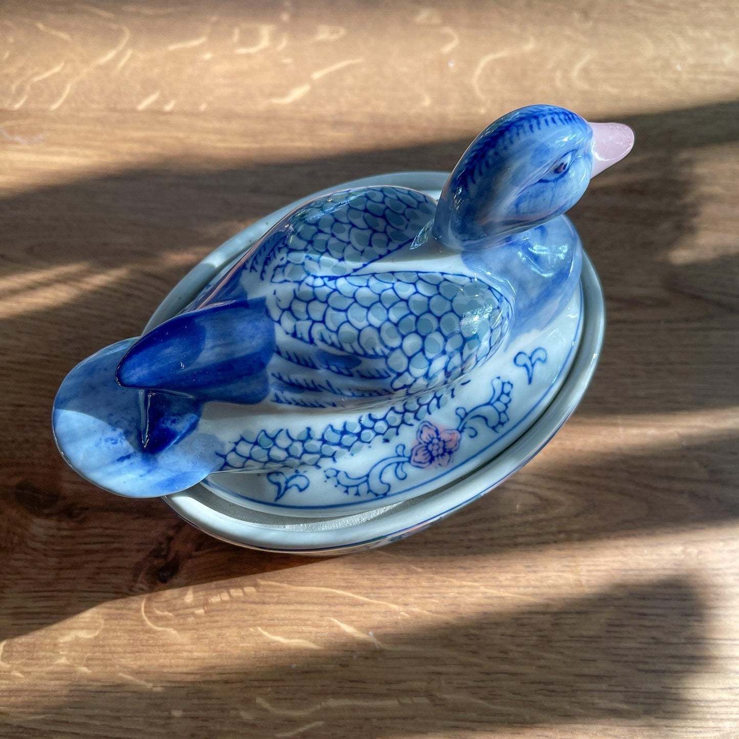 Vintage patévorm met deksel met een eend - Bamestra Curiosa