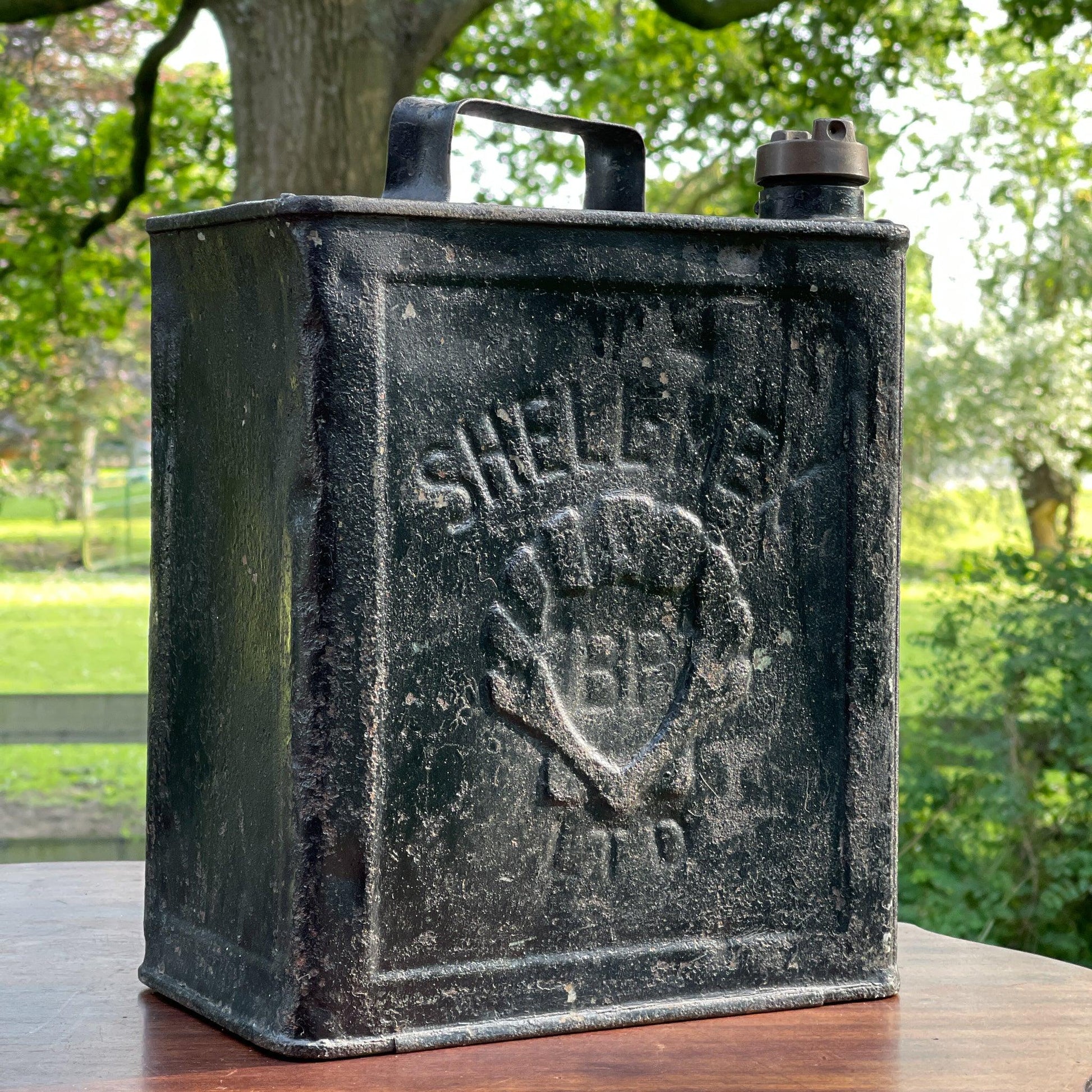 Vintage SHELL BP petroleum kan - Bamestra Curiosa