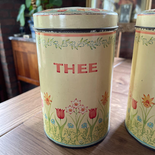 Vintage thee en suiker blikken - Bamestra Curiosa