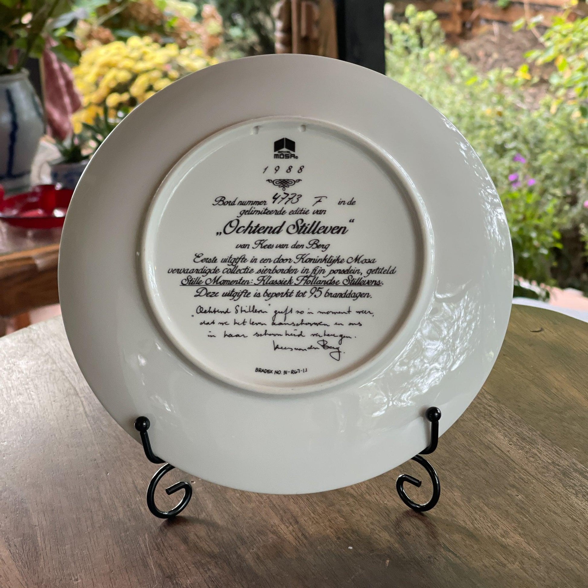 Wandbord "Ochtend Stilleven" Kees van den Berg - Bamestra Curiosa