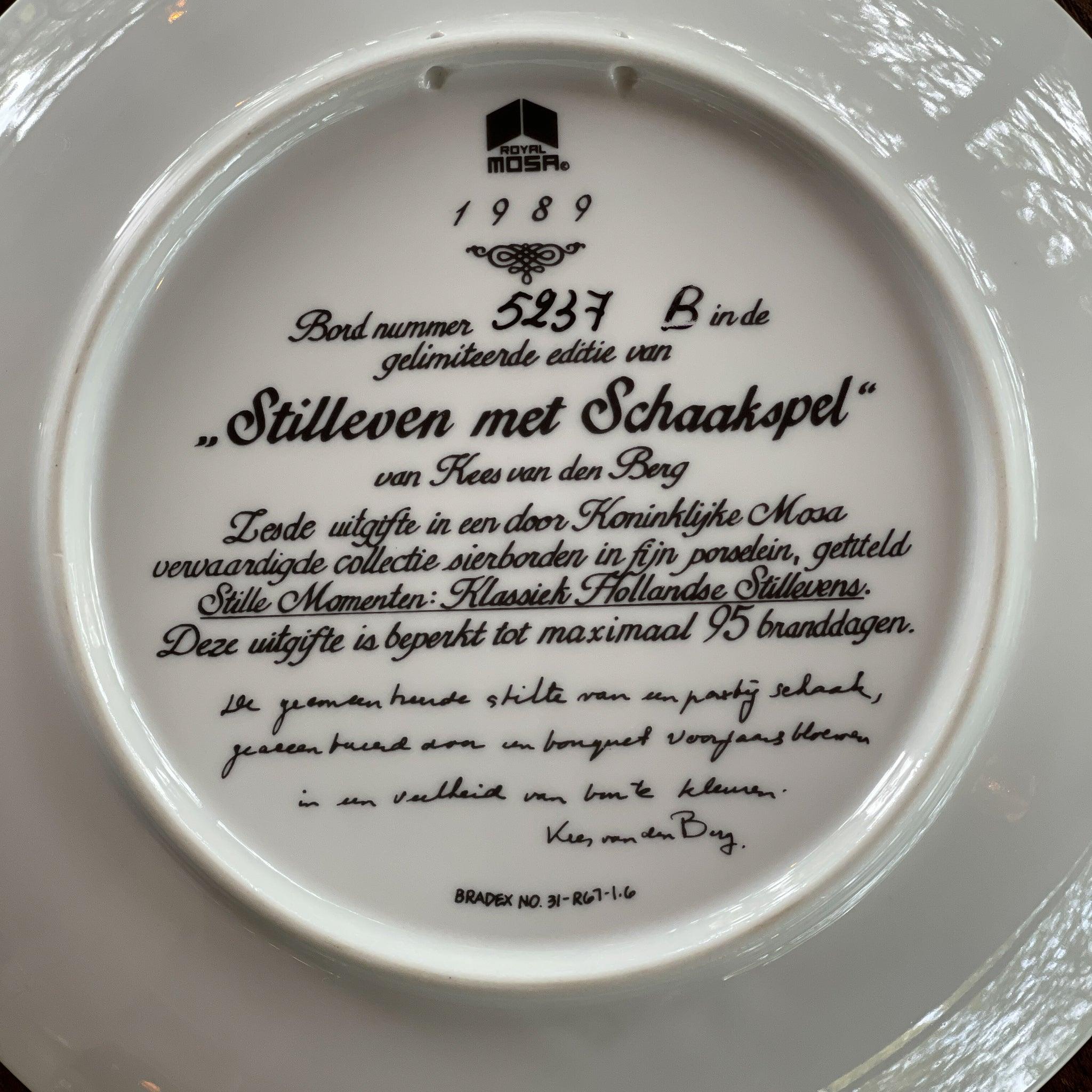 Wandbord "Stilleven met Schaakspel" Kees van den Berg - The Collectionist