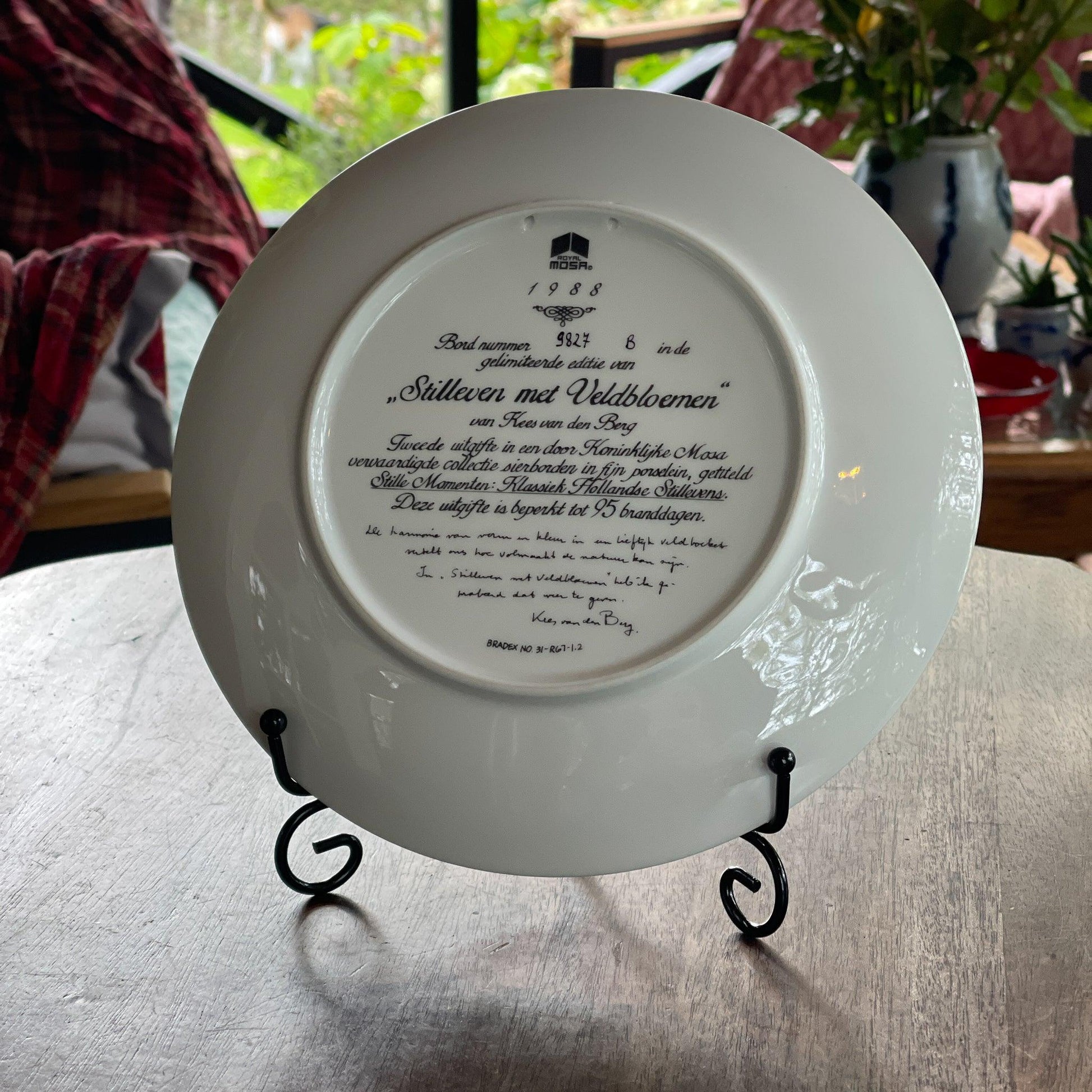 Wandbord "Stilleven met Veldbloemen" Kees van den Berg - Bamestra Curiosa