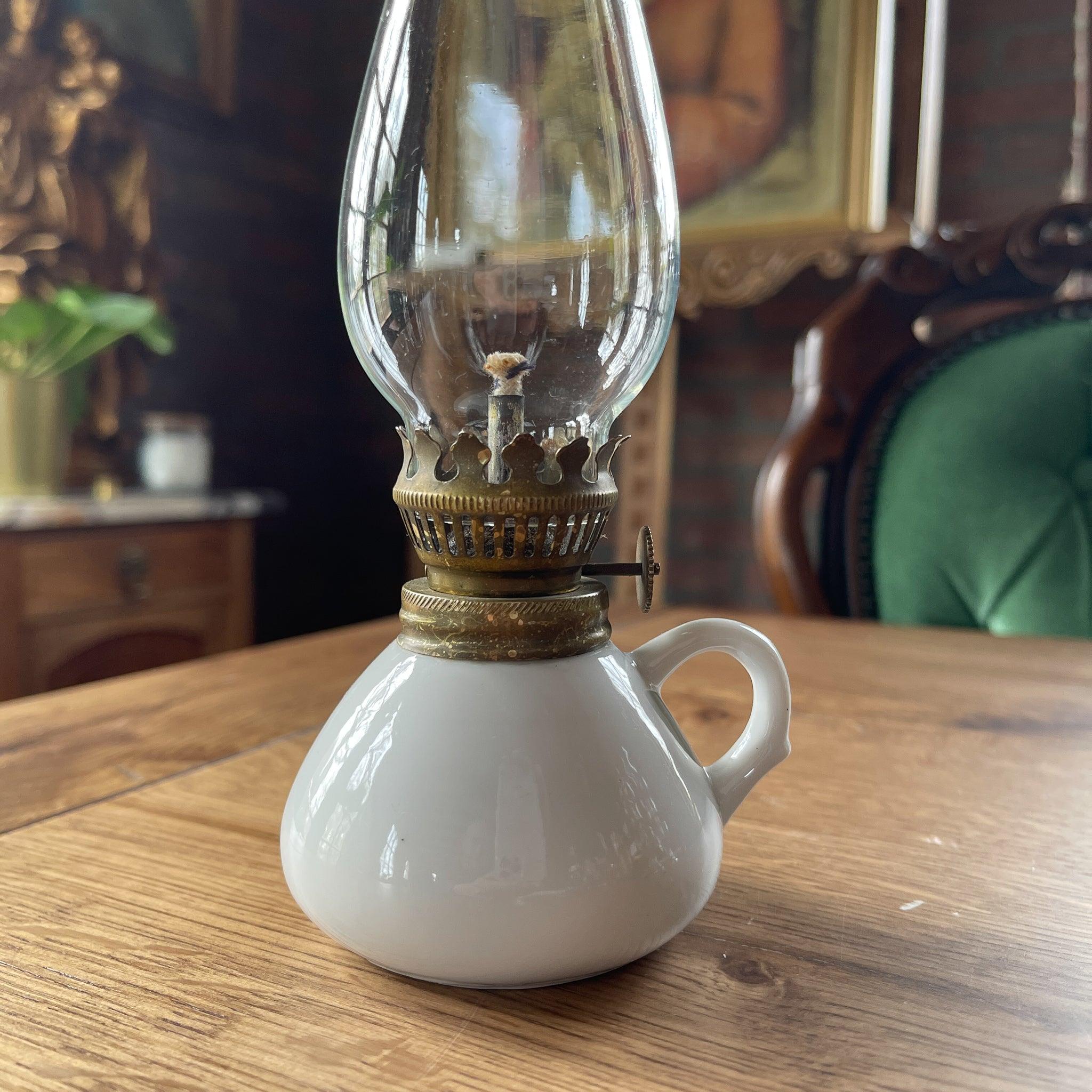 Wit proseleinen olielampje - The Collectionist