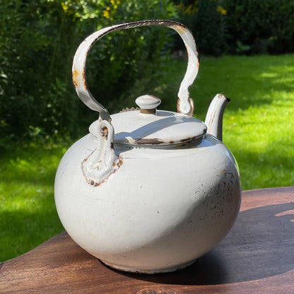 Witte emaille chocolade ketel - Bamestra Curiosa