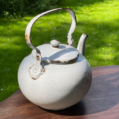 Witte emaille chocolade ketel - Bamestra Curiosa