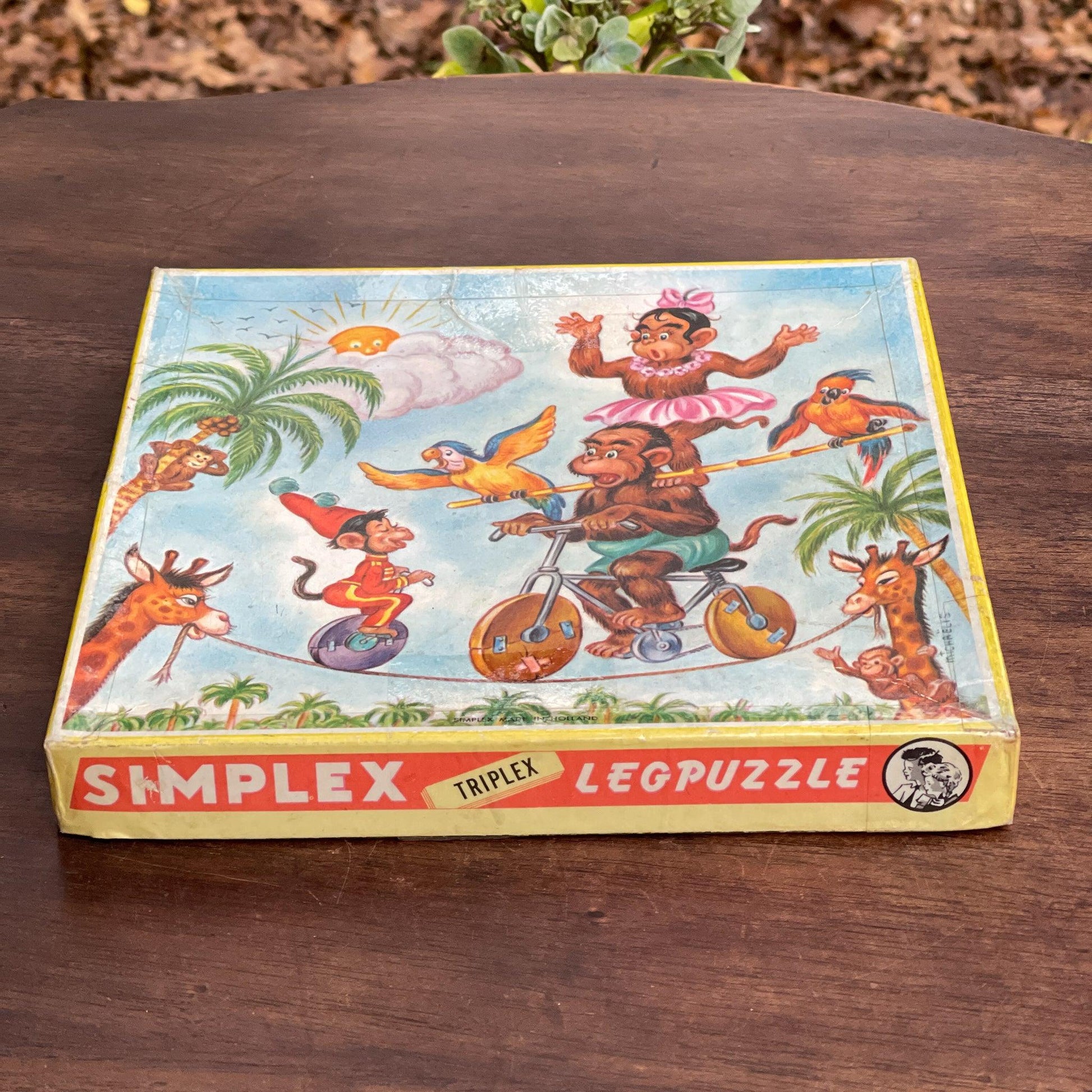 Zeldzame dubbele vintage Simplex jigsaw puzzel van hout - The Collectionist