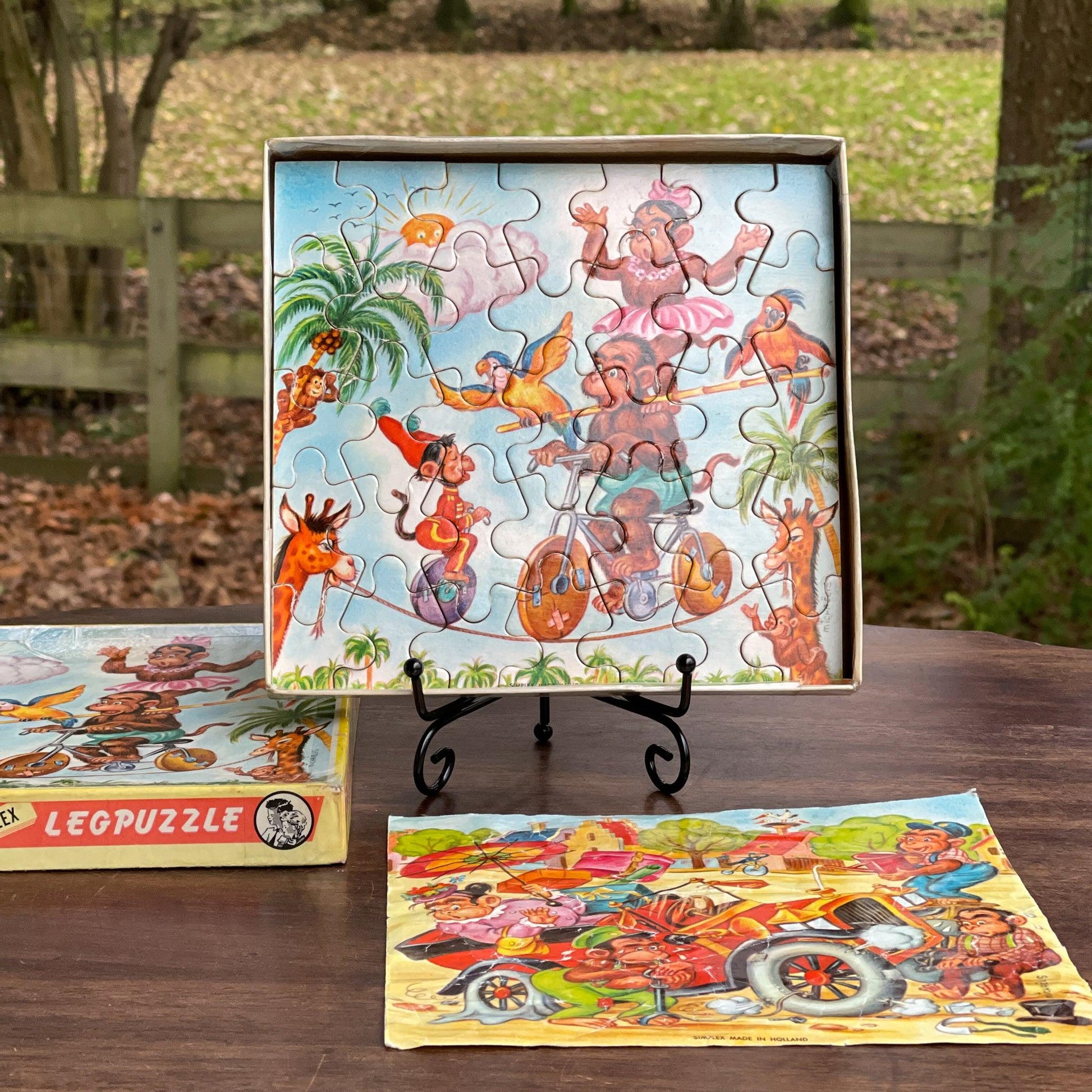 Zeldzame dubbele vintage Simplex jigsaw puzzel van hout - The Collectionist