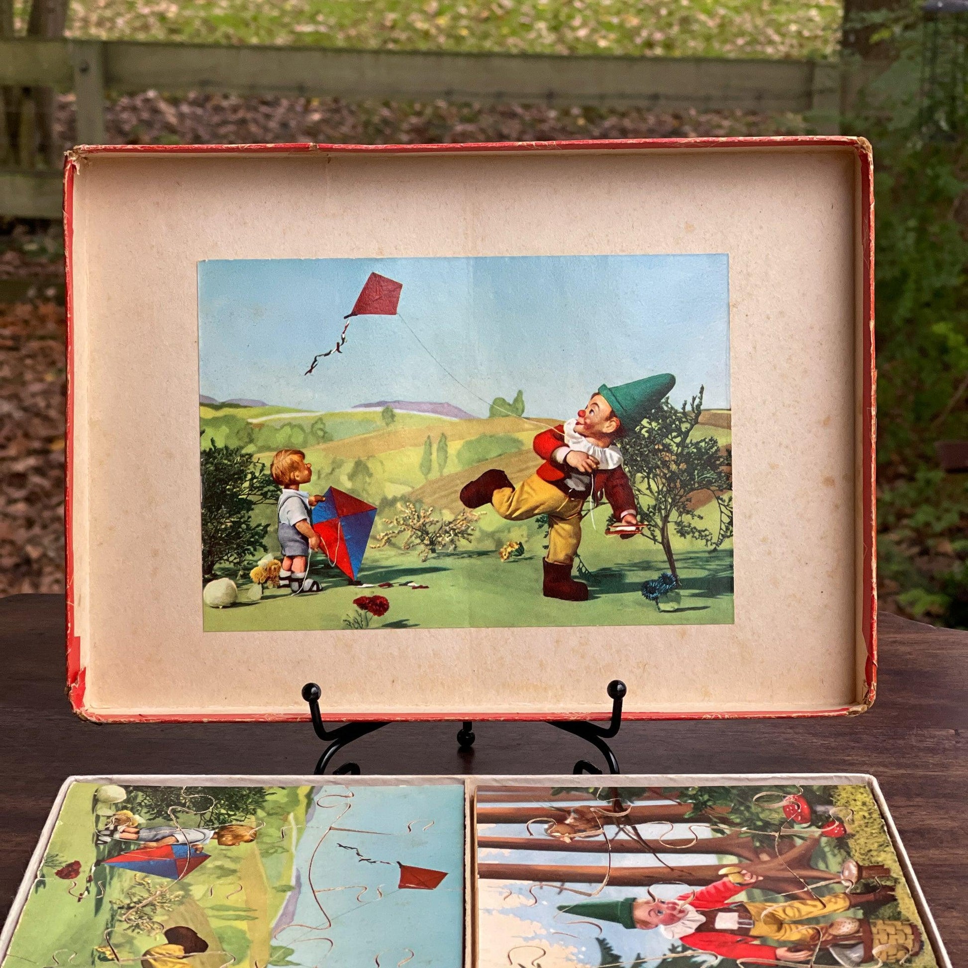 Zeldzamedubbele vintage jigsaw puzzel met kabouters - The Collectionist